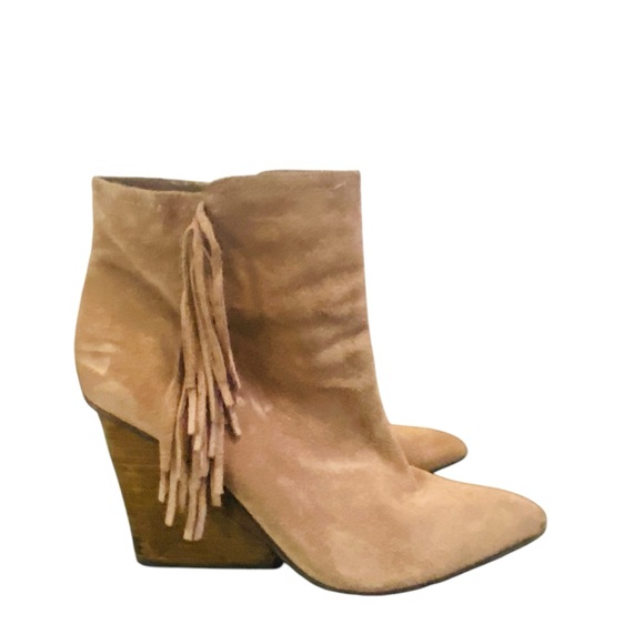 Isola Antonella Taupe Suede Fringe Bootie - Picture 2 of 9
